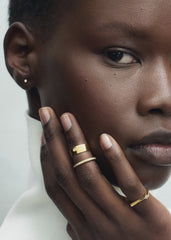 Cigar diamond midi ring 18kt gold