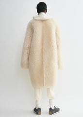 Two-way shearling coat cream/caramel