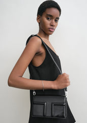Mini T-flap naplack bag black