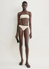 Stripe edge bikini bottoms light hay