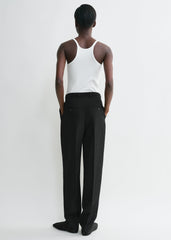 Scoop neck rib tank white