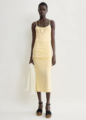 Draped slip dress buttercup