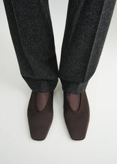 Minimalist satin ballerinas espresso