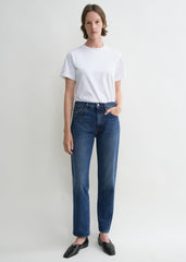 Twisted seam denim washed blue