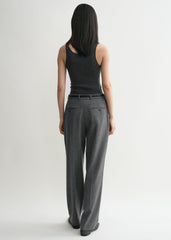 Double-pleated tailored trousers grey melange