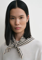 Signature monogram silk scarf crème