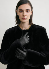 Leather gloves black