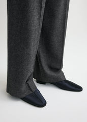 Satin ankle boots navy
