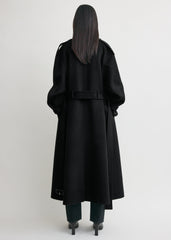 Doublé winter trench black