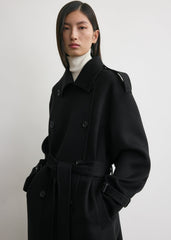 Doublé winter trench black