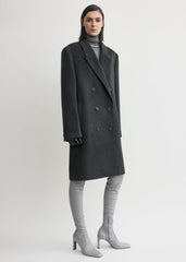 Double-breasted cashmere coat charcoal