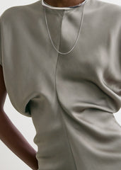 Slouch waist dress taupe