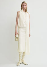 Fringed scarf dress milk