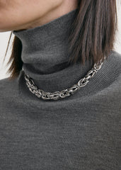 Turtleneck dress mid grey
