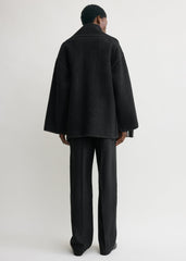 Embroidered scarf jacket black
