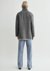 Patch pocket doublé jacket pale grey melange