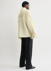 Fringed scarf jacket winter white