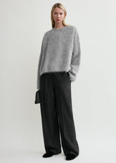 Boxy alpaca knit grey mélange