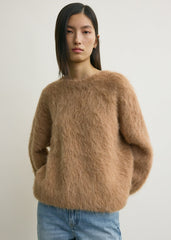 Boxy alpaca knit camel melange