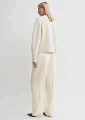 Hammered button cardigan milk