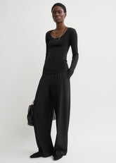 Compact knit top black