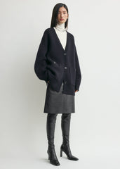 Longline cardigan navy
