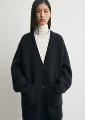 Longline cardigan navy