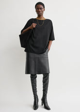 Longline tee knit black