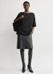 Longline tee knit black