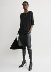 Longline tee knit black