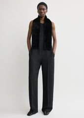Shearling tuxedo scarf black