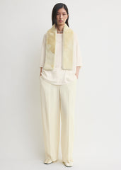 Shearling tuxedo scarf ecru