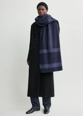 Monogram twill scarf navy