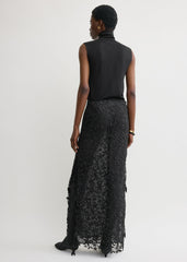 Guipure lace skirt black