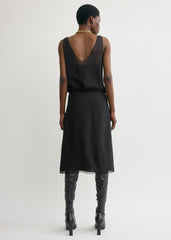 Chiffon slip skirt black
