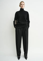Classic cashmere crew knit black