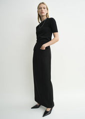 Pocket suit skirt black