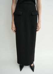 Pocket suit skirt black petite