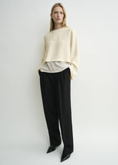 Cropped sablé blouse macadamia petite