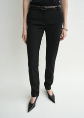 Low-waist slim evening trousers black petite
