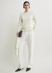 Fine crew knit ecru