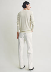 Fine crew knit ecru