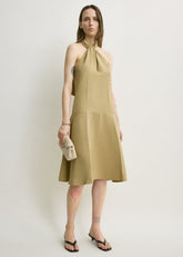 Twist halter dress cumin