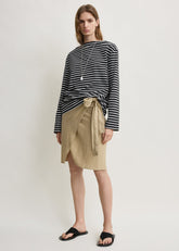 Stripe jersey long-sleeve tee black/white