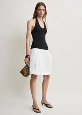 Compact knit halter top black
