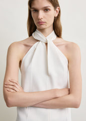 Twist halter top ecru