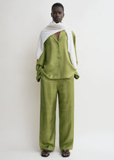 Monogram silk pj top laurel
