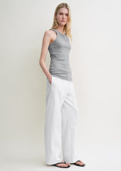 Curved rib tank grey melange