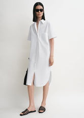Short-sleeve shirtdress white