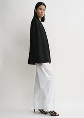 Raw lapel jacket black